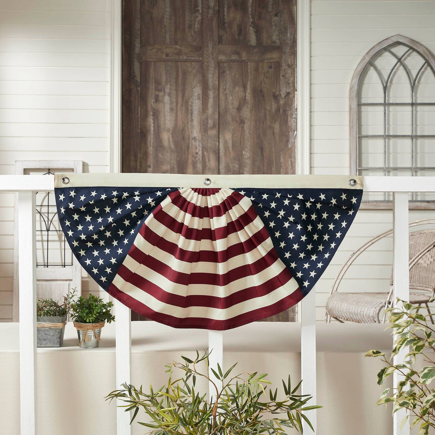Americana Flag Bunting Red White Blue Patriotic 18x36