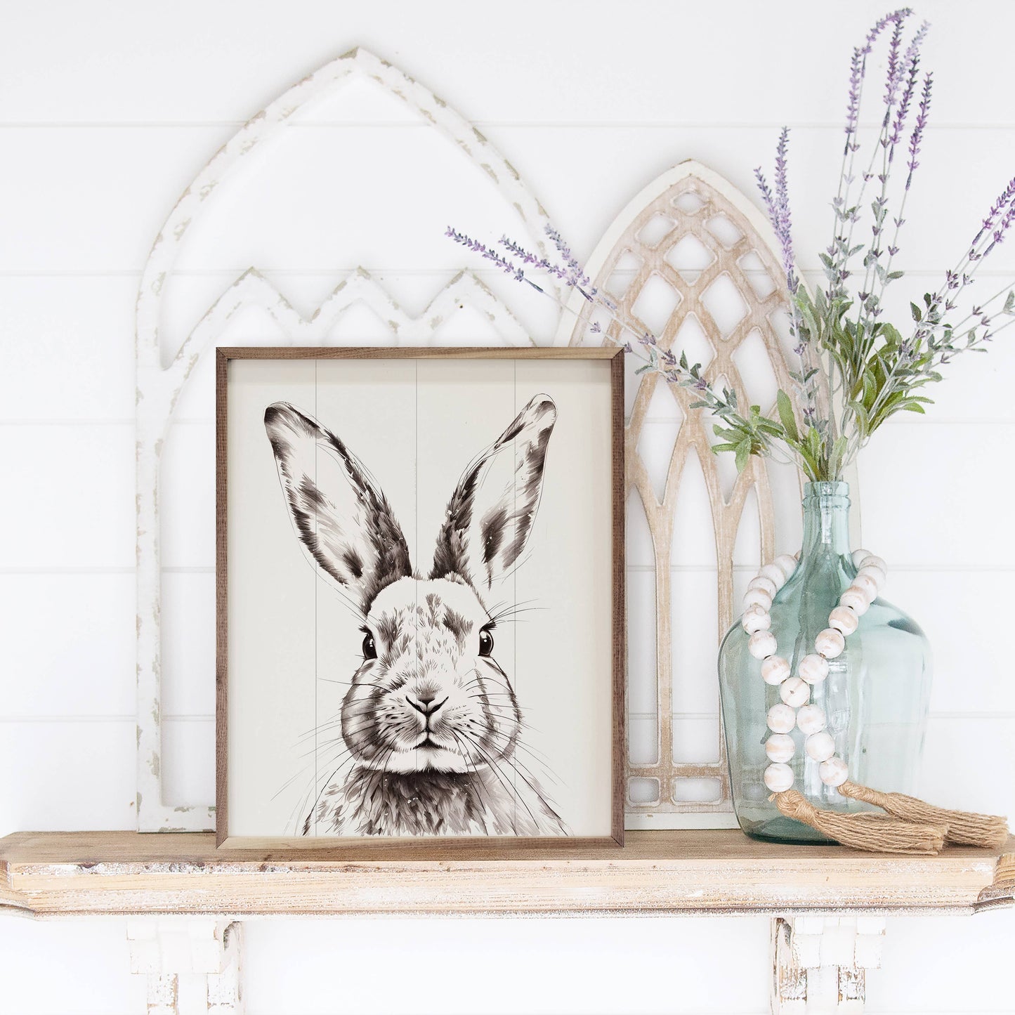 Simple Rabbit White 8x10