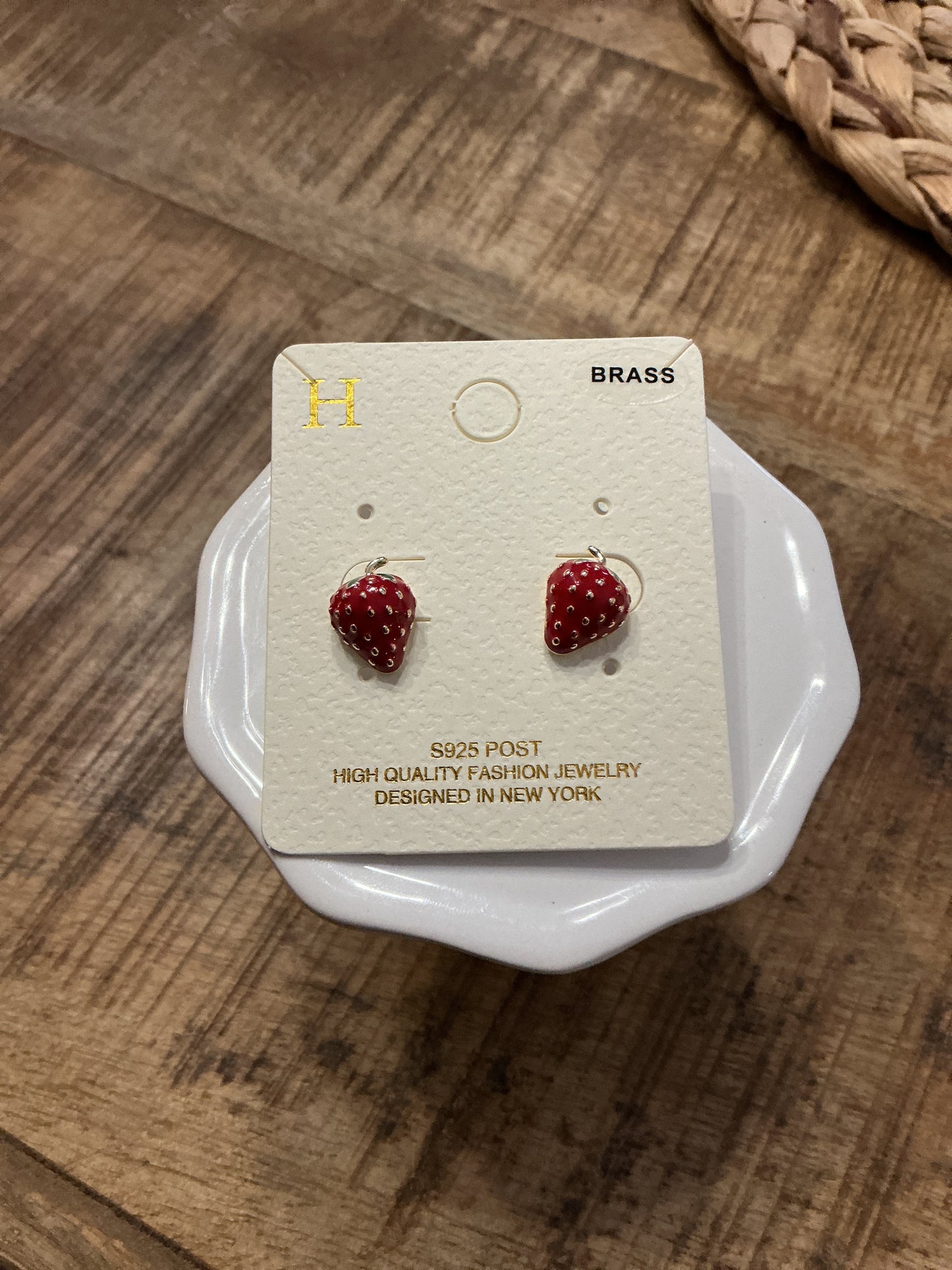 Med Strawberry Stud Earrings