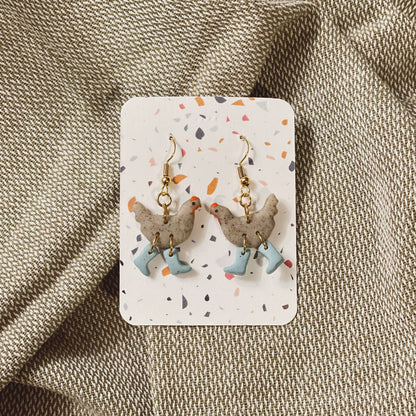 Chickens with Boots Earrings