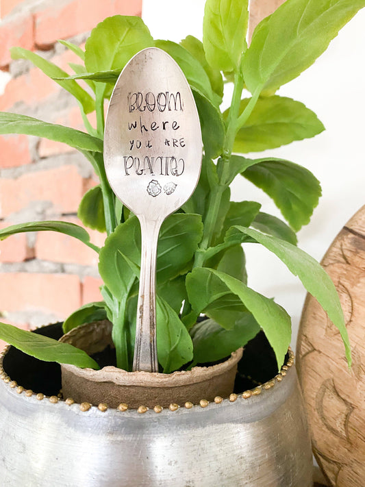 Bloom Where You Are Planted Vintage Stamped Spoon