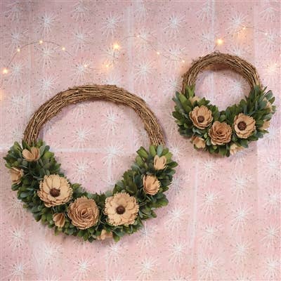 Wood Shaving Wreath - Lrg - Naturals