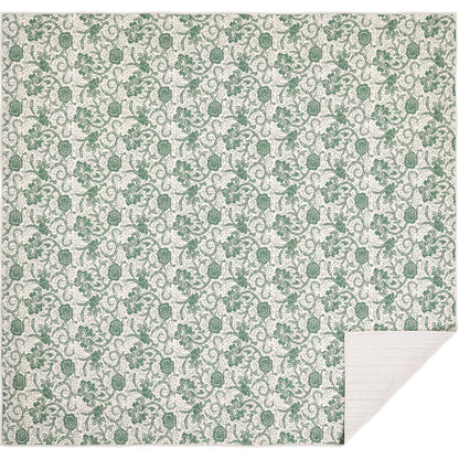 Dorset Green Floral King Quilt 105Wx95L
