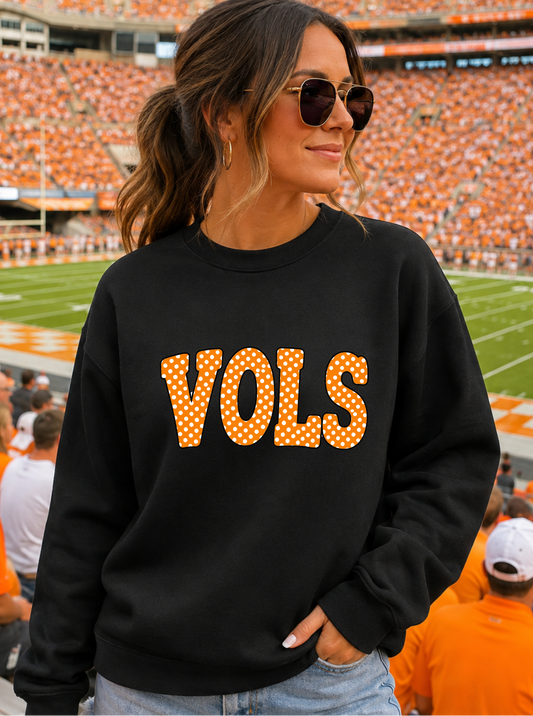 Orange Polka Dot VOLS Gildan Unisex Fit Sweatshirt