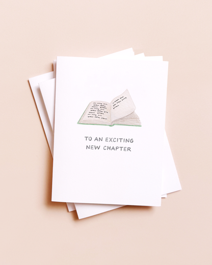 New Chapter — Book Pun Congrats / Grad / Retirement Card