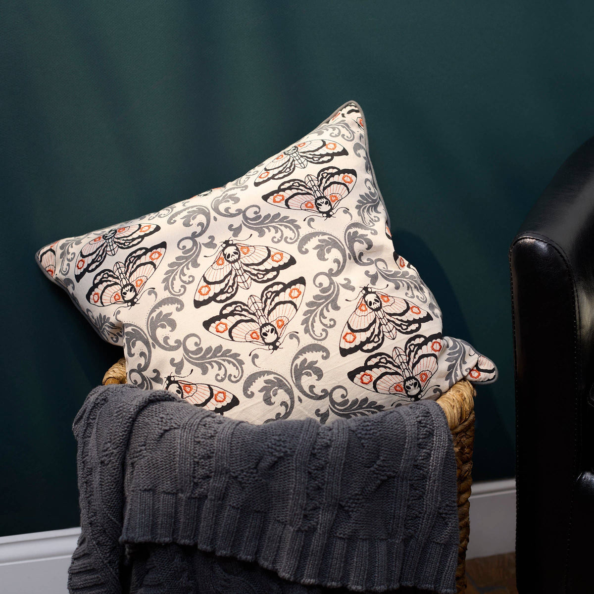 Moth Skull Pillow