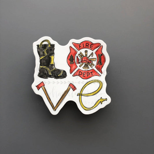 LOVE Firefighter Sticker