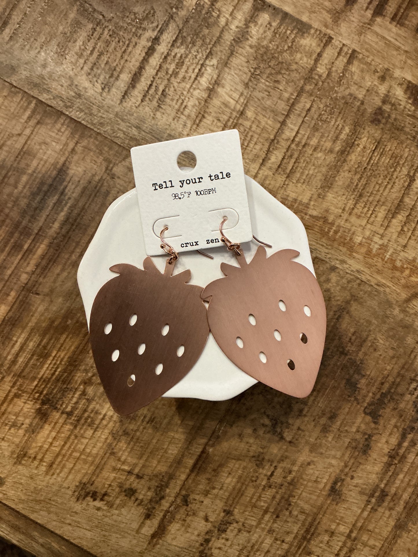 Strawberry Rose Gold Earrings