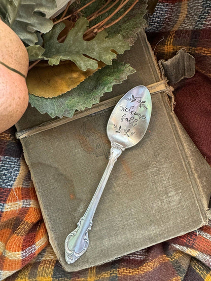 Welcome Fall Vintage Stamped Spoon