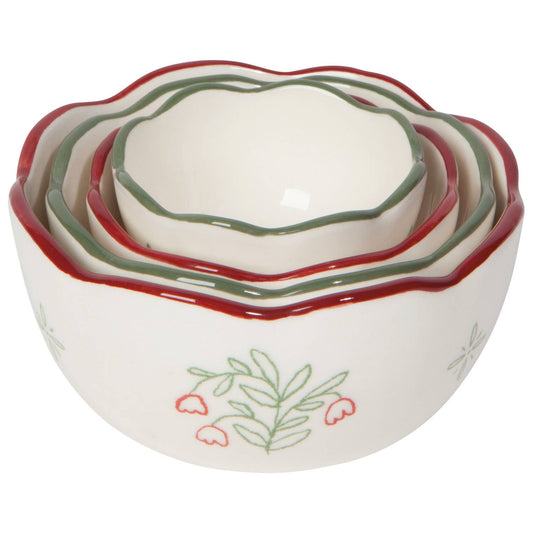 Camellia Stoneware Nesting Bowls Set of 4 Assorted