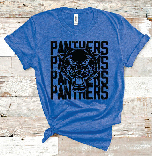 Custom Panthers Stacked Mascot Tee