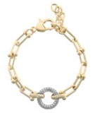 Pave CZ U Link Chain Bracelet