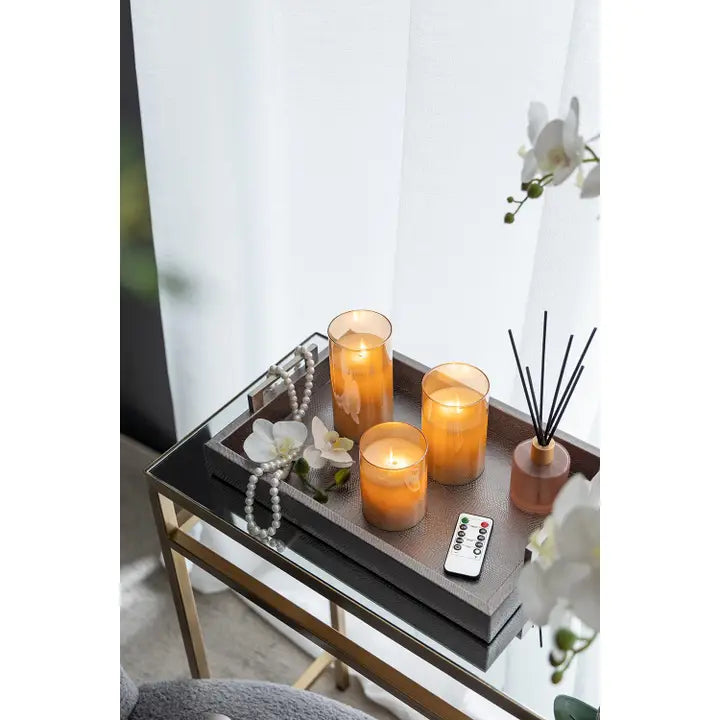 Set 3 LED Wax Candles