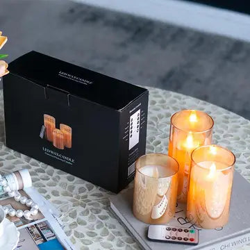 Set 3 LED Wax Candles