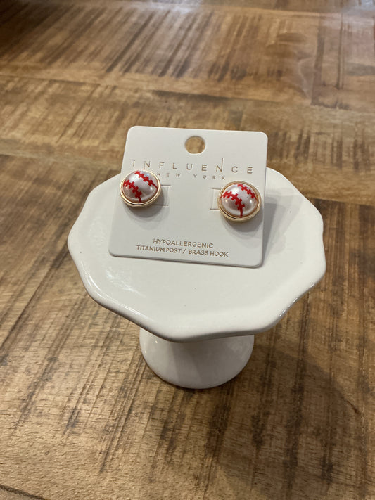 Baseball Stud Earrings