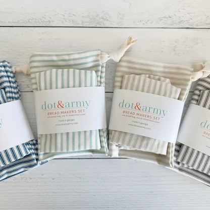 Bread Makers Set in Ticking Stripes - Blue
