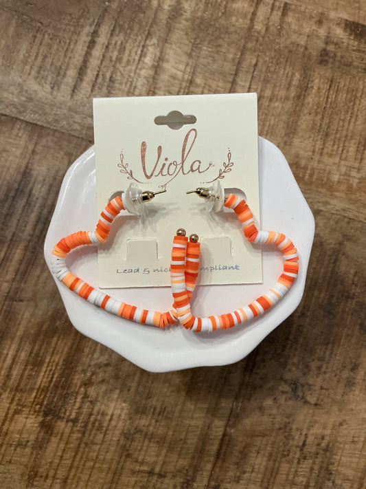 Orange heart Earrings