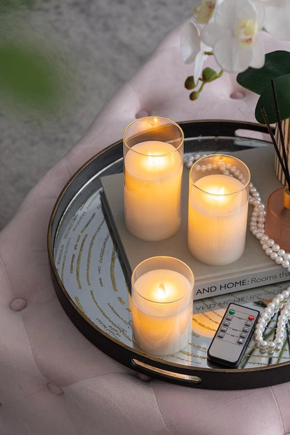 Set 3 LED Wax Candles