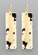 Cowhide & Metal Rectangle Earrings