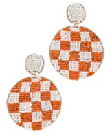 Gameday Checker Pattern Round Earrings