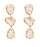 Linear Teardrop Pearl Earrings