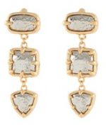 Twotone Linear Multi Shape Earrings