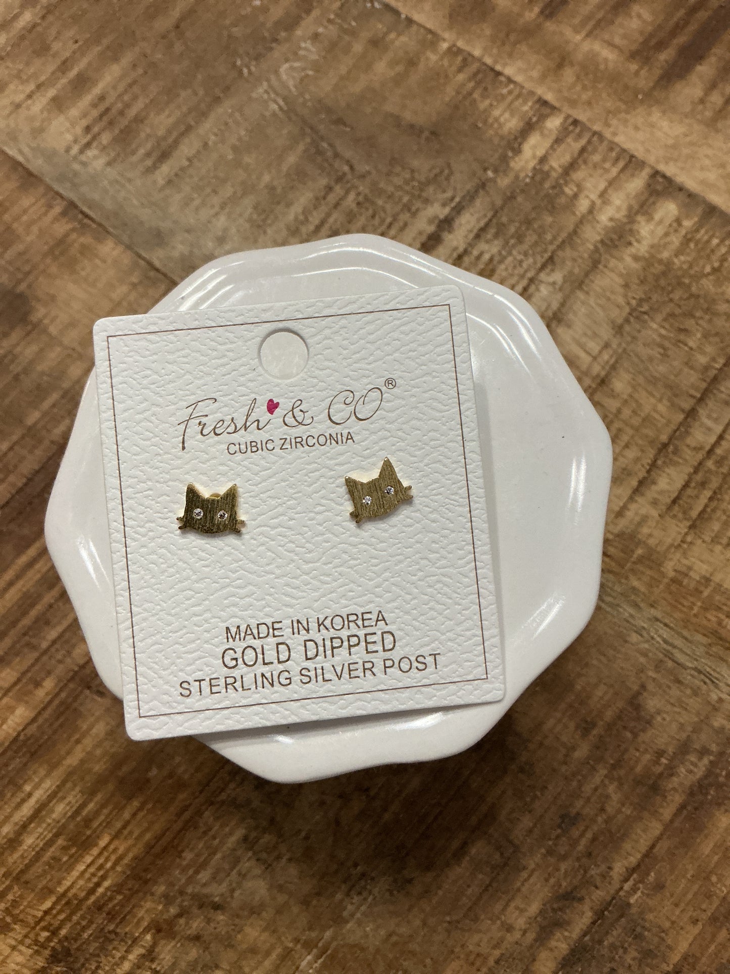Gold Dipped Cat Earrings