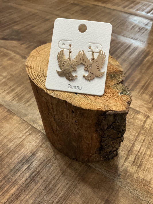 Gold eagle earrings