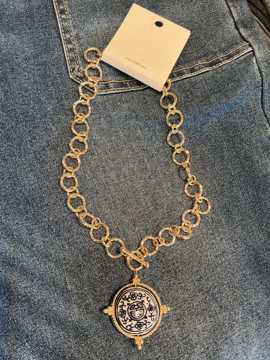 Ceramic coin necklace