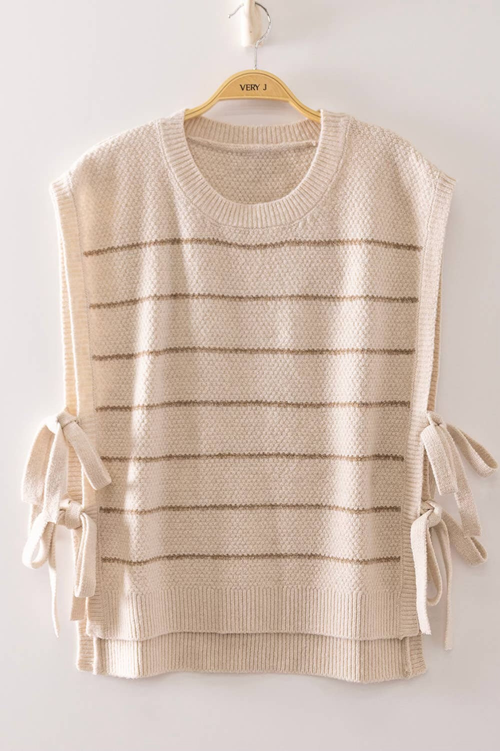 Oatmeal Tie sides sweater