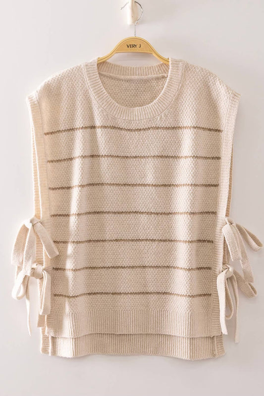 Oatmeal Tie sides sweater