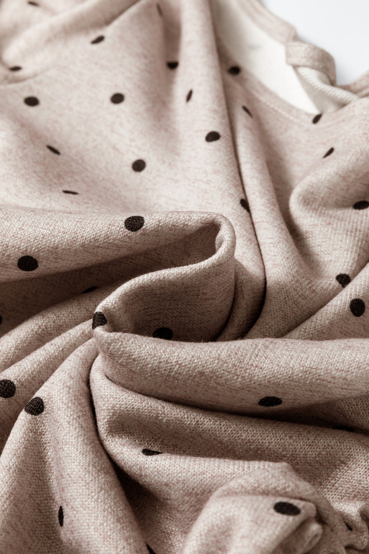Jet Stream Polka Dot Boat Neck Knit Long Sleeve T-shirt