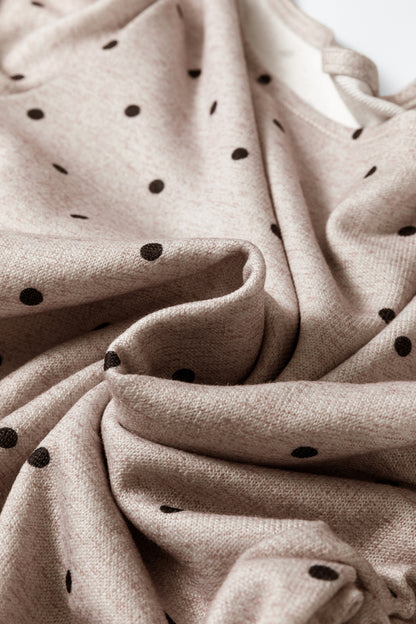 Jet Stream Polka Dot Boat Neck Knit Long Sleeve T-shirt
