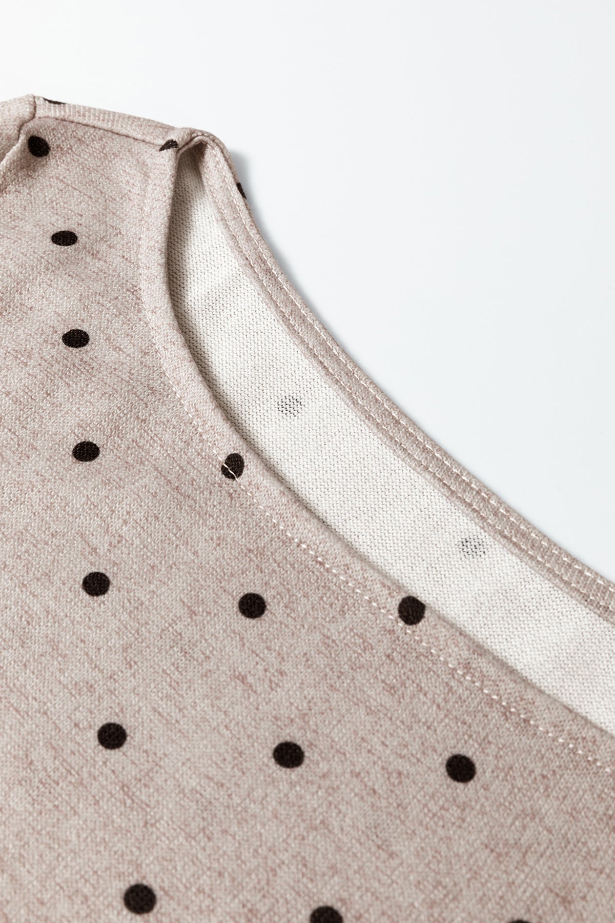 Jet Stream Polka Dot Boat Neck Knit Long Sleeve T-shirt