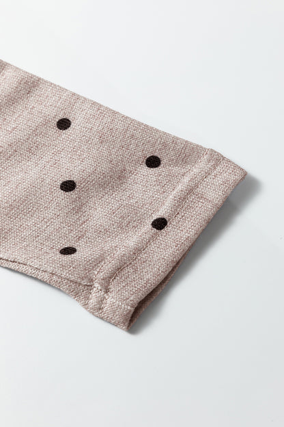 Jet Stream Polka Dot Boat Neck Knit Long Sleeve T-shirt