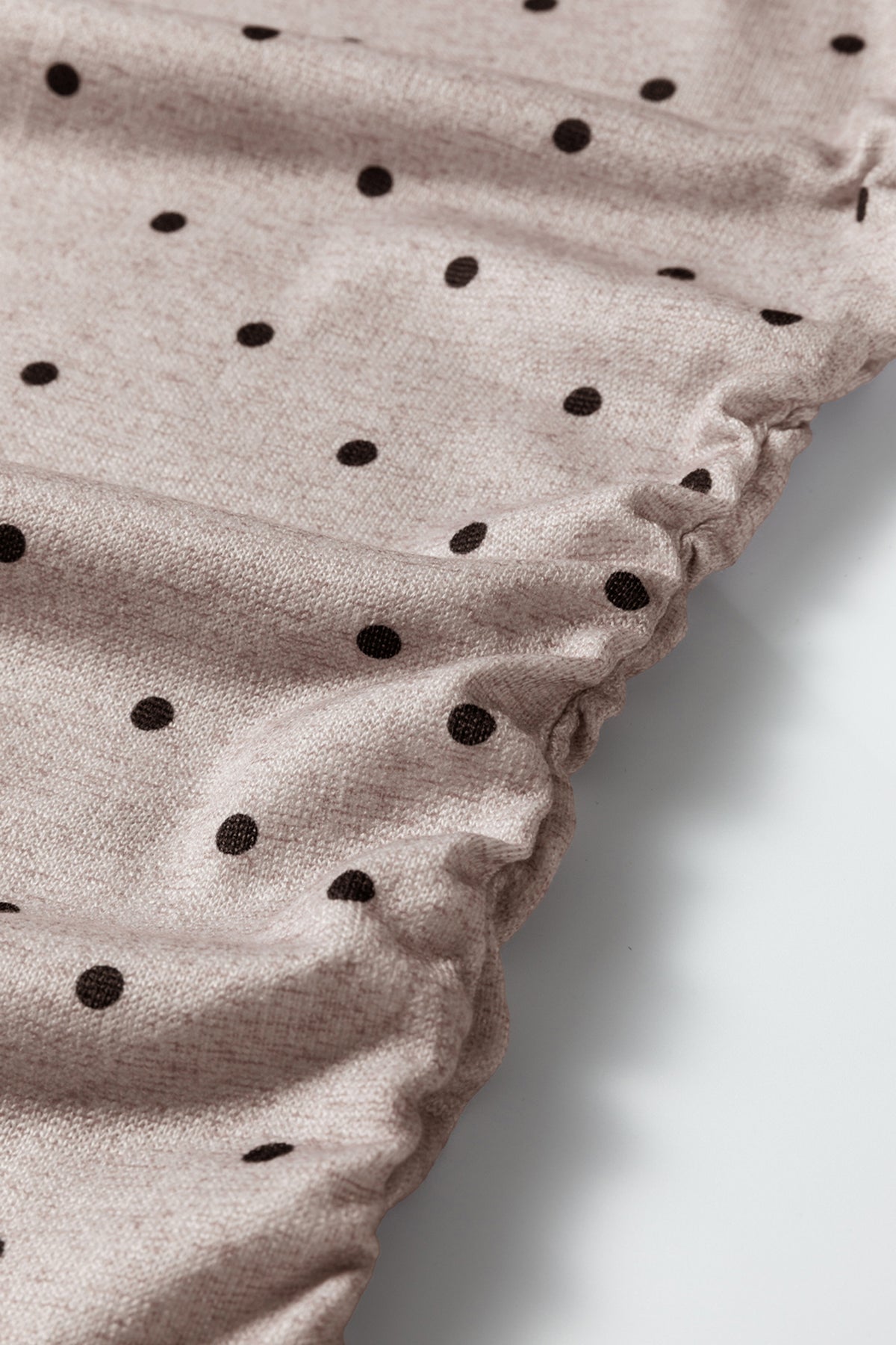 Jet Stream Polka Dot Boat Neck Knit Long Sleeve T-shirt