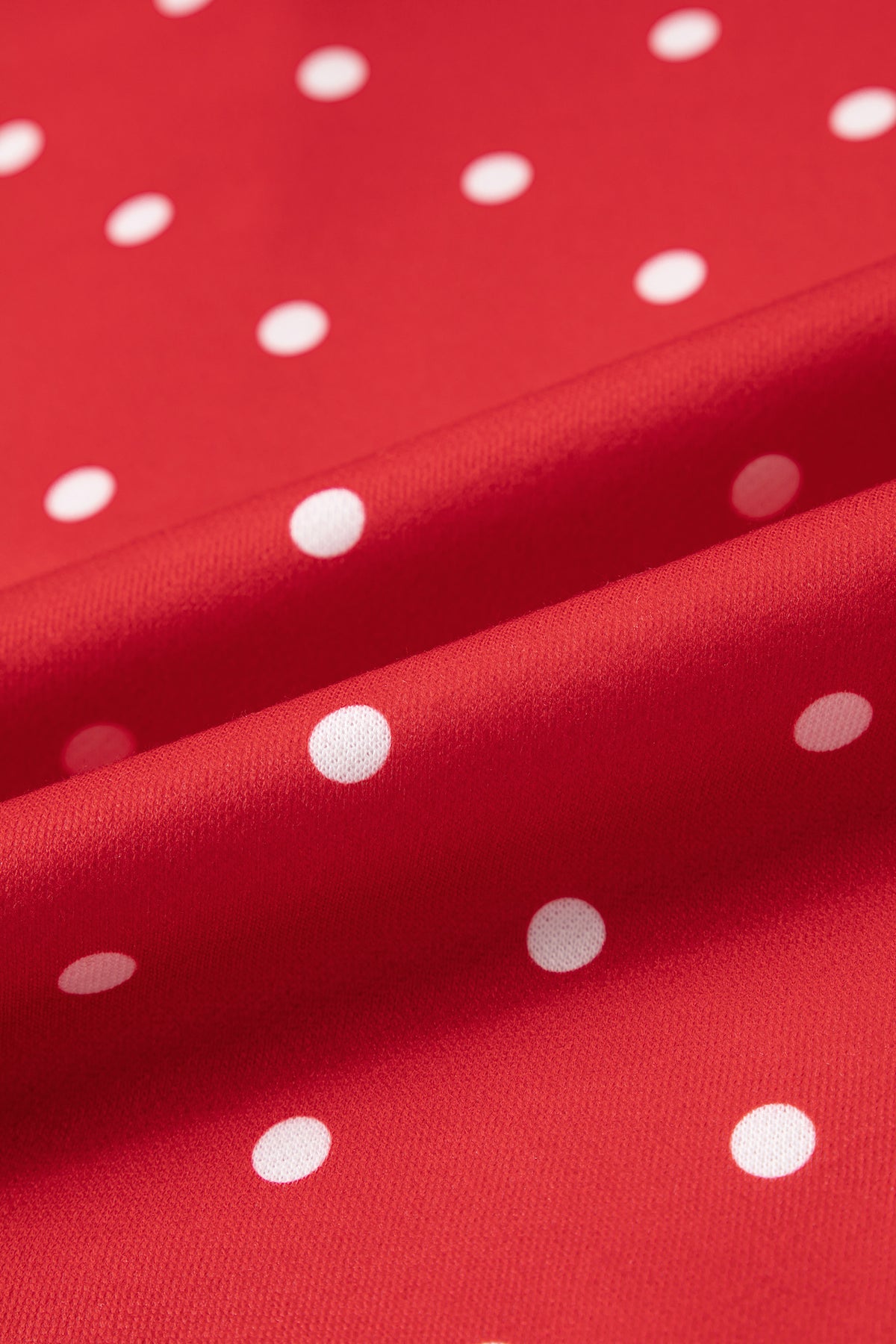 Red Polka Dot Metal Button Collar Pullover