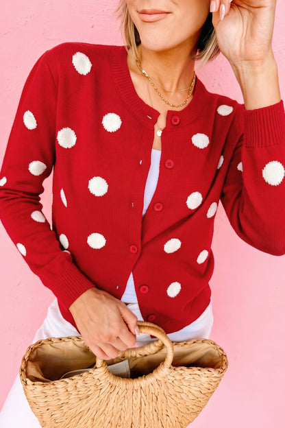 Red Polka Dot Cardigan