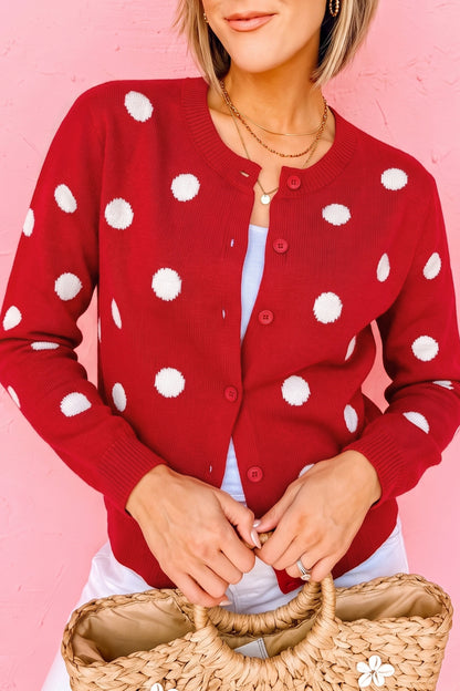 Red Polka Dot Cardigan
