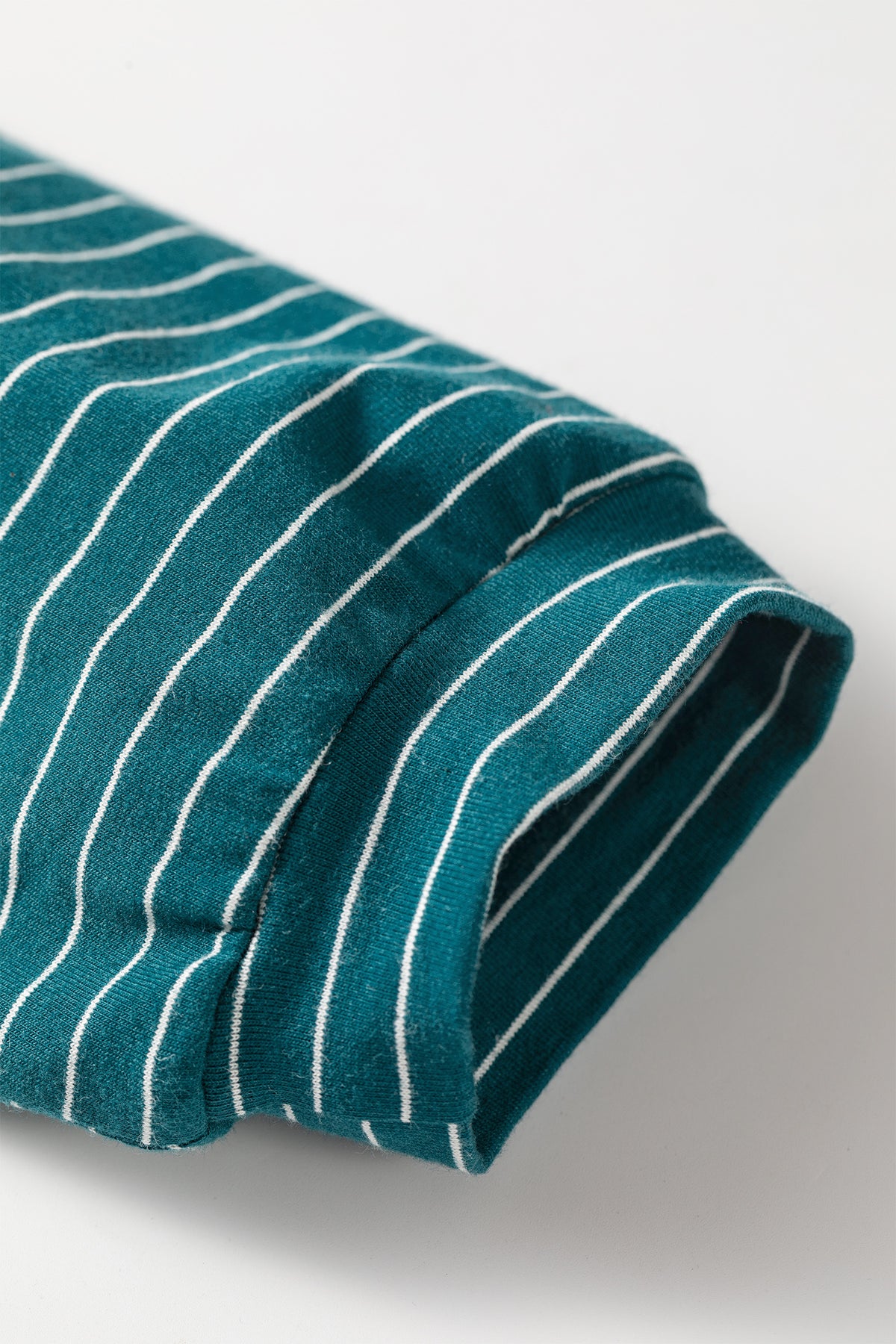 Green Stripe Dropped Shoulder Long Sleeve Pant Set