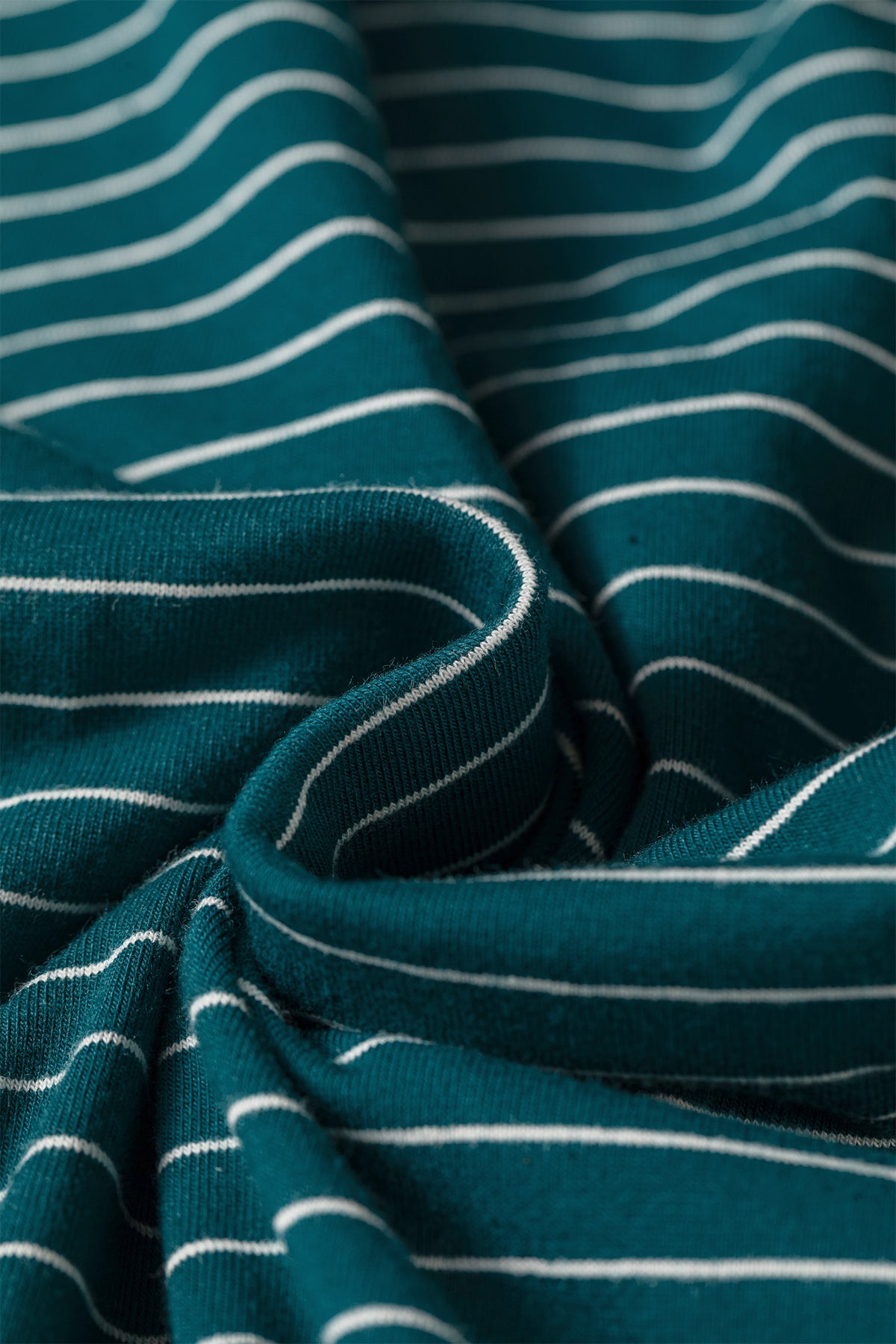 Green Stripe Dropped Shoulder Long Sleeve Pant Set