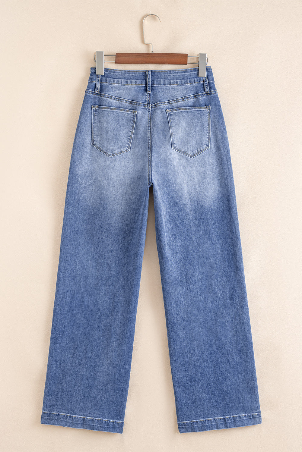 Beau Blue Tailored Center Seam Detail Straight Jeans