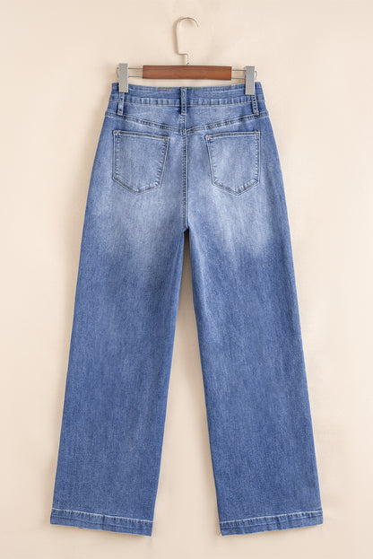 Beau Blue Tailored Center Seam Detail Straight Jeans