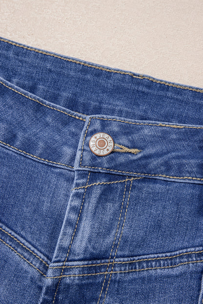 Beau Blue Tailored Center Seam Detail Straight Jeans