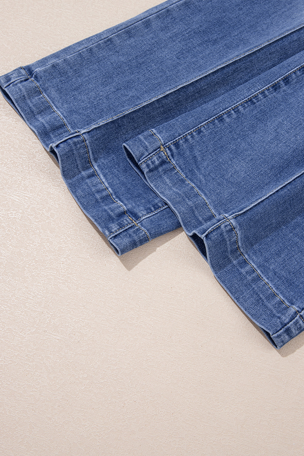 Beau Blue Tailored Center Seam Detail Straight Jeans