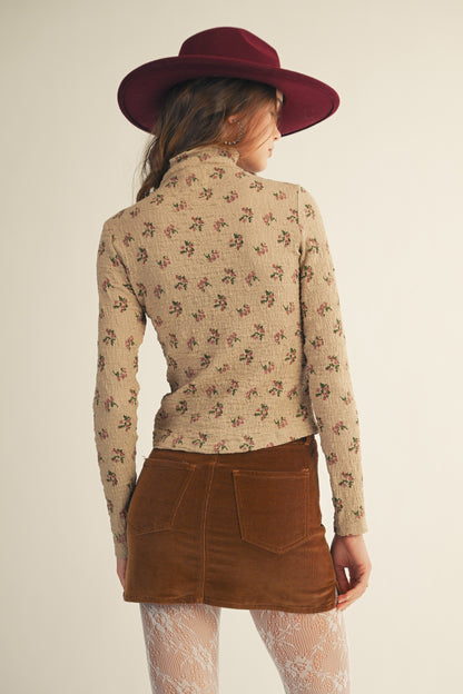Vintage Floral Seamless Stretchy Top
