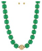 Metal Ball & Chunky Bead Necklace Set