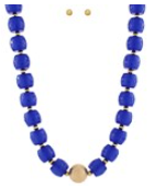Metal Ball & Chunky Bead Necklace Set