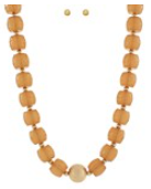 Metal Ball & Chunky Bead Necklace Set