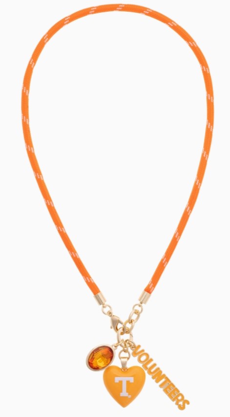 TN Vols Logo Heart Paracord Necklace